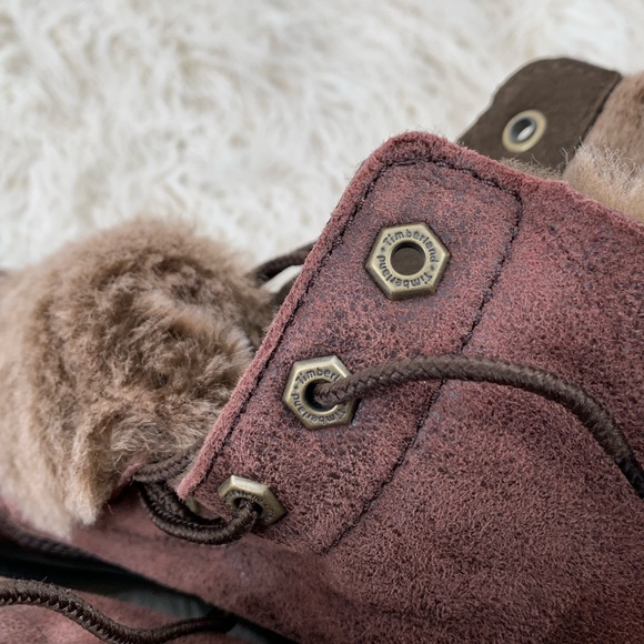 Timberland Suede & Leather Sherpa Boots Size 8 - Picture 12 of 13
